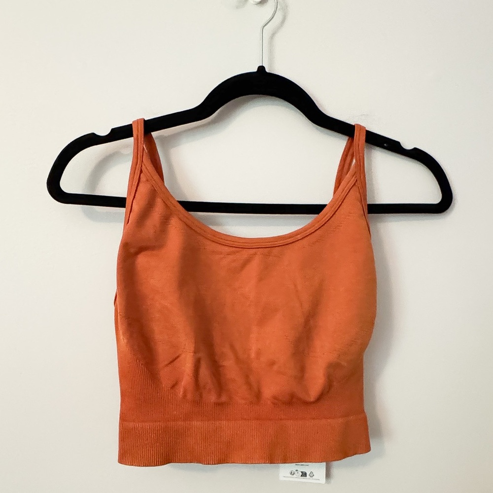 GYMSHARK Orange Cropped Tank Top